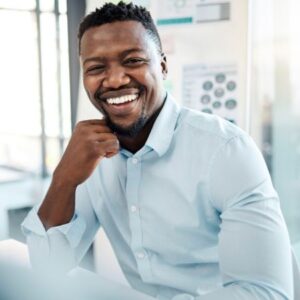Smiling african american man